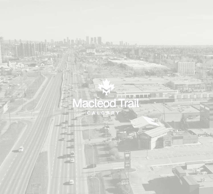 Macleod Trail Calgary skyline illustration
